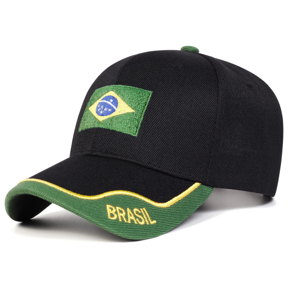 Boné Masculino Aba Curva Flag Brasil