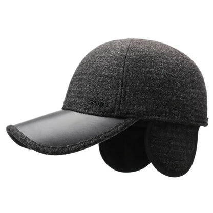 Boné Masculino Aba Curva Inverno com Protetor de Orelha Warm