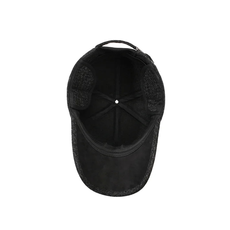 Boné Masculino Aba Curva Inverno com Protetor de Orelha Warm
