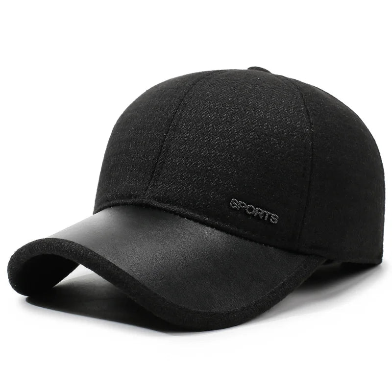 Boné Masculino Aba Curva Inverno com Protetor de Orelha Warm