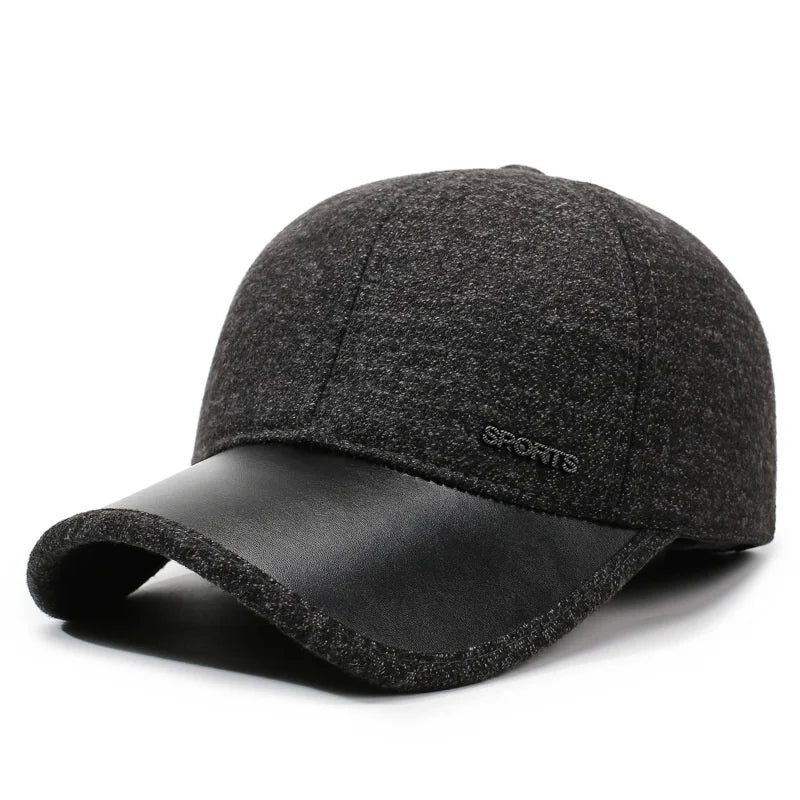 Boné Masculino Aba Curva Inverno com Protetor de Orelha Warm
