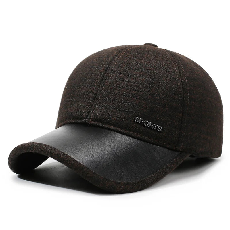 Boné Masculino Aba Curva Inverno com Protetor de Orelha Warm