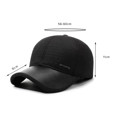 Boné Masculino Aba Curva Inverno com Protetor de Orelha Warm