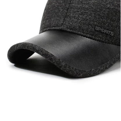 Boné Masculino Aba Curva Inverno com Protetor de Orelha Warm