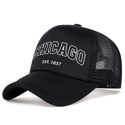 Boné Masculino Aba Curva Mesh Chicago