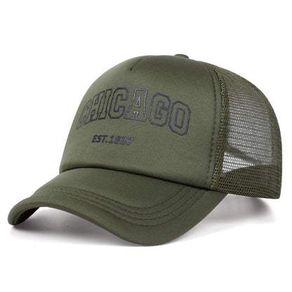 Boné Masculino Aba Curva Mesh Chicago