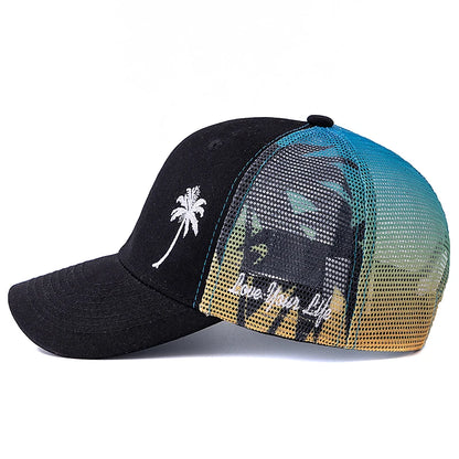Boné Masculino Aba Curva Mesh Coconut