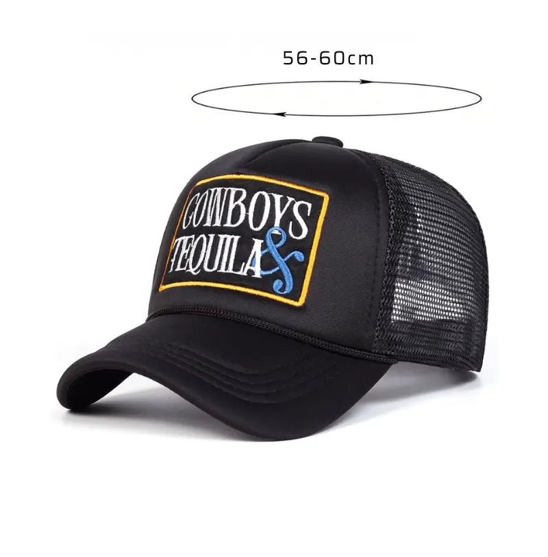 Boné Masculino Aba Curva Mesh Cowboys Tequila