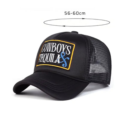 Boné Masculino Aba Curva Mesh Cowboys Tequila