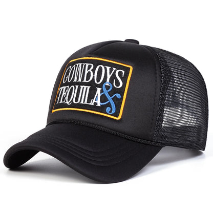 Boné Masculino Aba Curva Mesh Cowboys Tequila