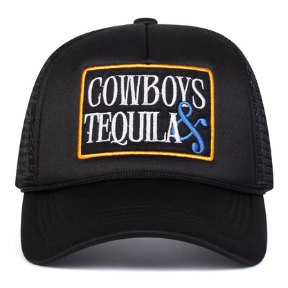 Boné Masculino Aba Curva Mesh Cowboys Tequila