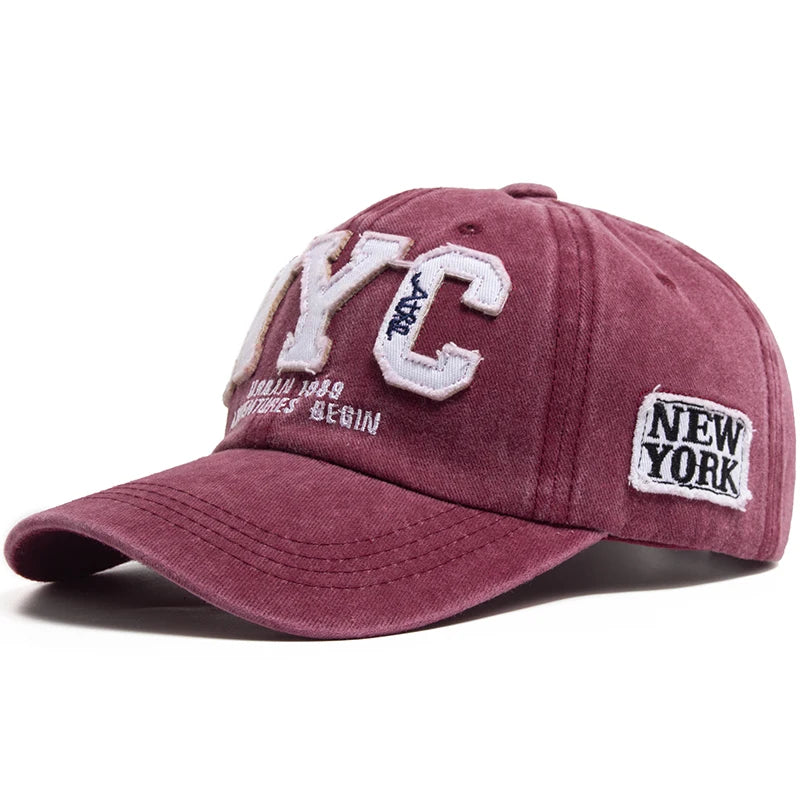 Boné Masculino Aba Curva NYC Bordado