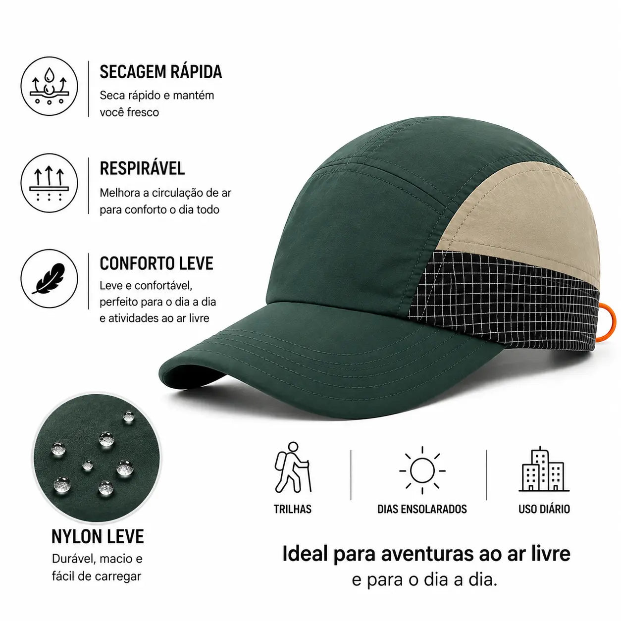 Boné Masculino Aba Curva Outdoor Dry Fit