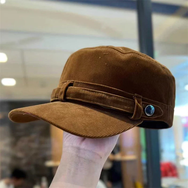 Boné Masculino Aba Curva Retrô em Cotelê