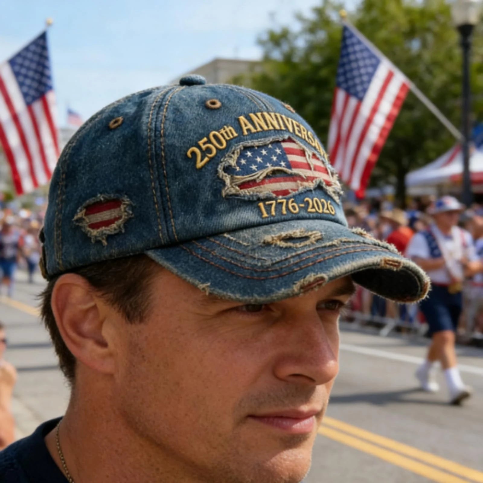 Boné Masculino Aba Curva USA 250th Anniversary