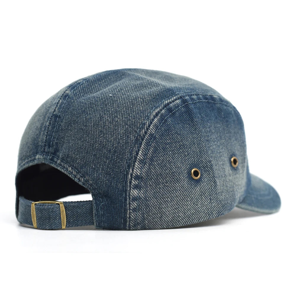 Boné Masculino Aba Curva Vintage Denim