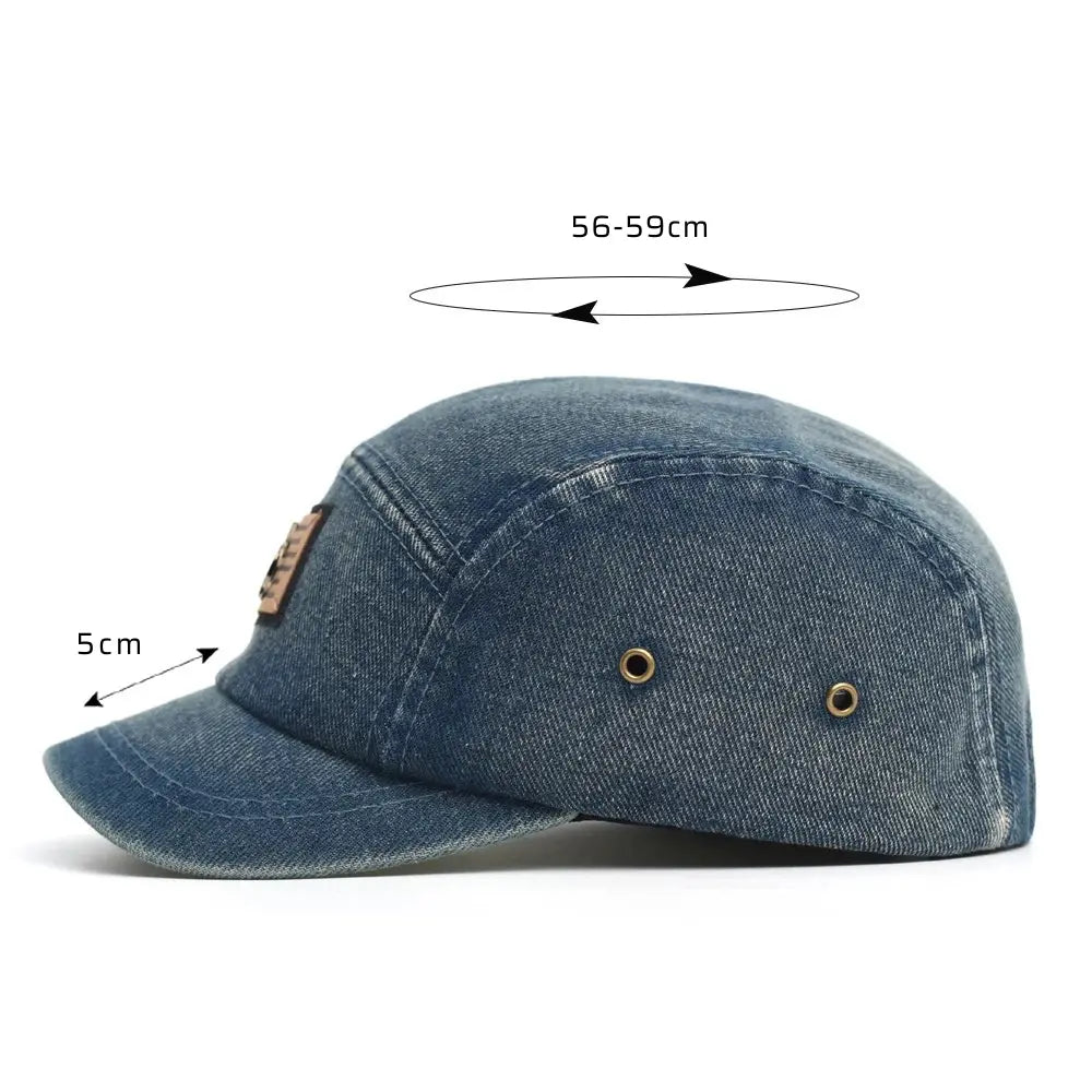 Boné Masculino Aba Curva Vintage Denim