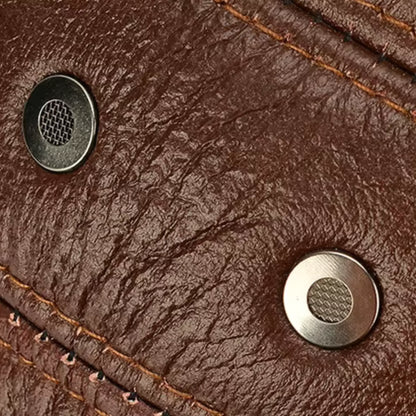 Boné Masculino Aba Curva em Couro Legítimo Buttons
