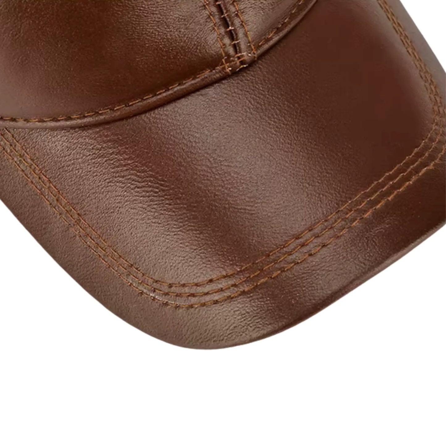Boné Masculino Aba Curva em Couro Legítimo Buttons