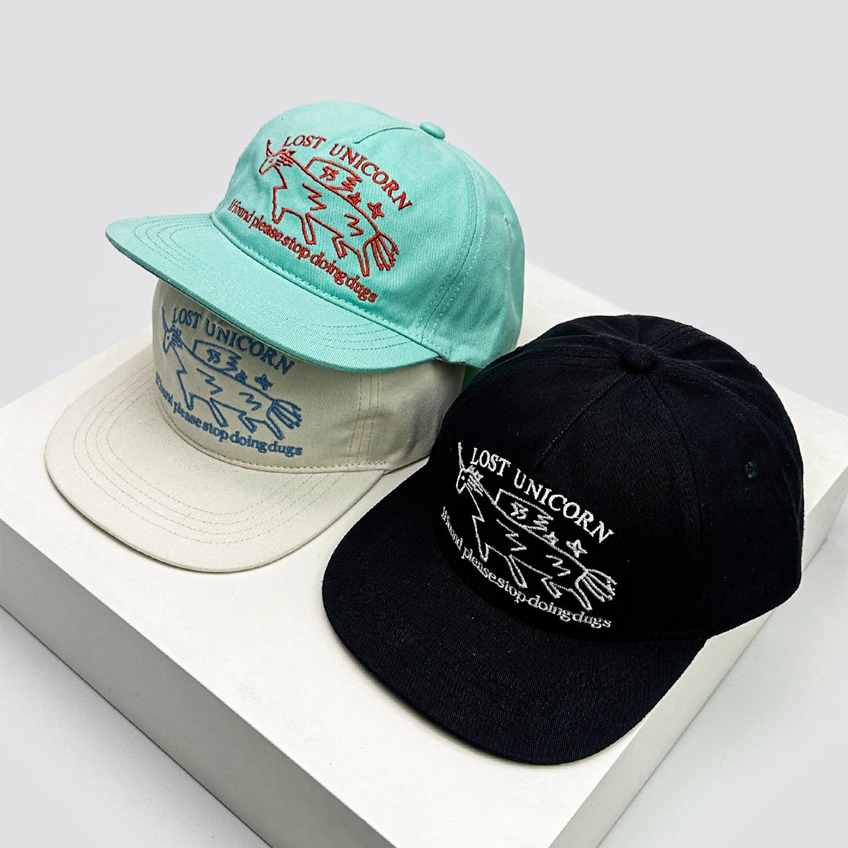 Boné Masculino Aba Reta Retro Unicorn