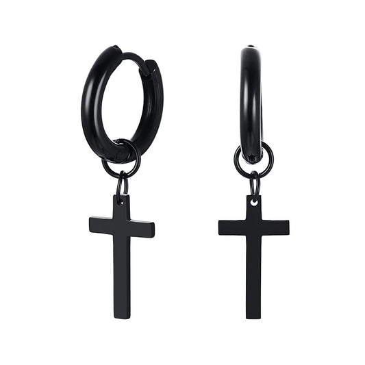 Brinco Masculi em Aço Cross (Par)