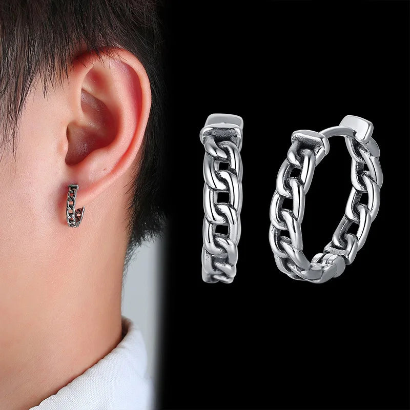 Brinco Masculino Argola em Aço Antique (Par)