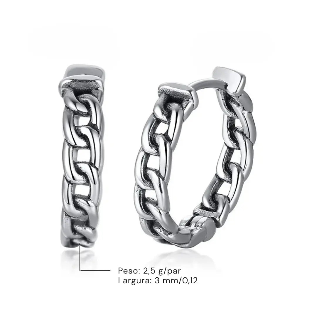 Brinco Masculino Argola em Aço Antique (Par)