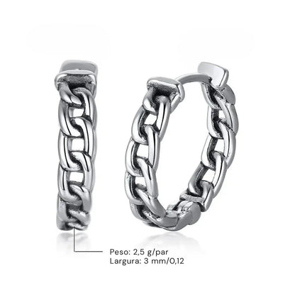Brinco Masculino Argola em Aço Antique (Par)