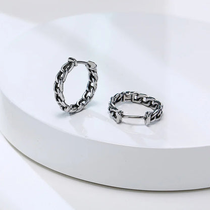 Brinco Masculino Argola em Aço Antique (Par)