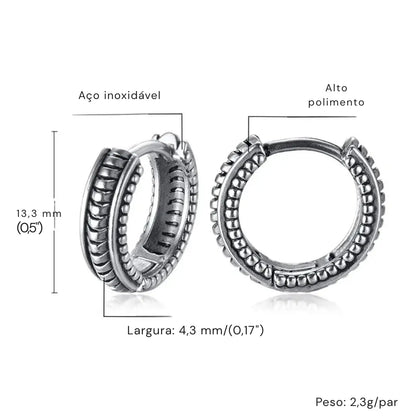Brinco Masculino Argola em Aço Ergon (Par)