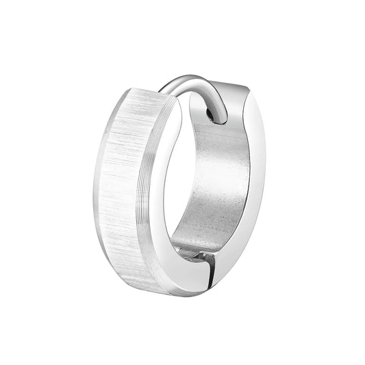 Brinco Masculino em Aço Argola Escovada