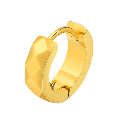 Brinco Masculino em Aço Argola Geometric (Par)