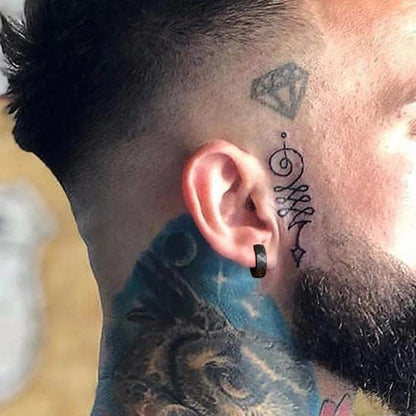 Brinco Masculino em Aço Argola Geometric (Par)
