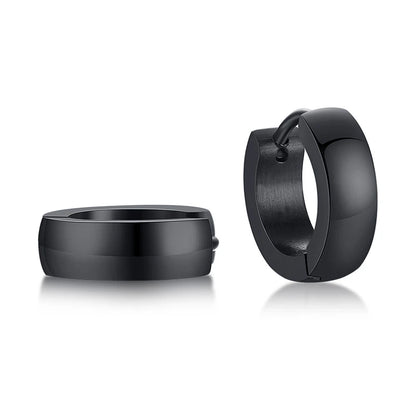 Brinco Masculino em Aço Argola Lisa (Par)