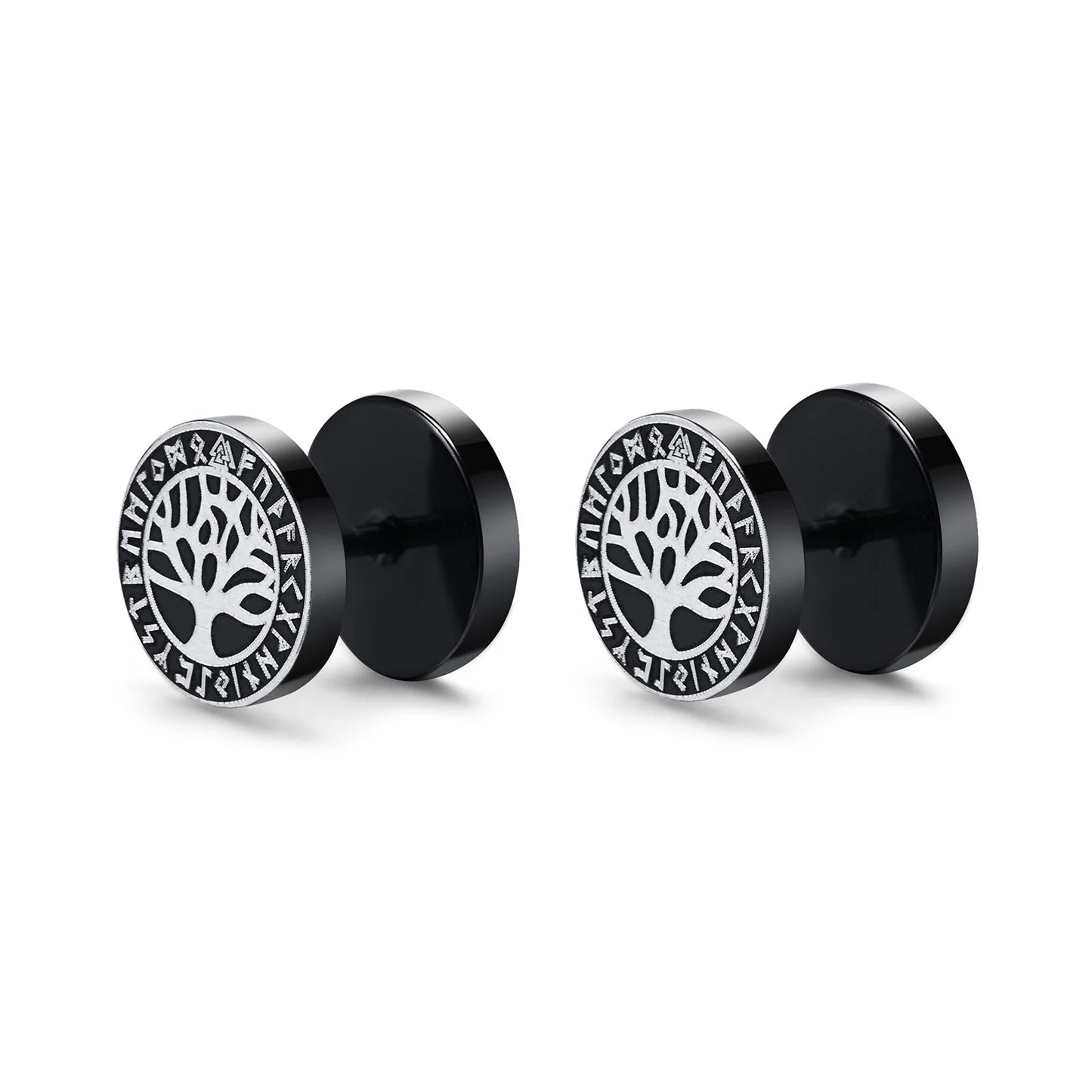 Brinco Masculino em Aço Black Viking (Par)
