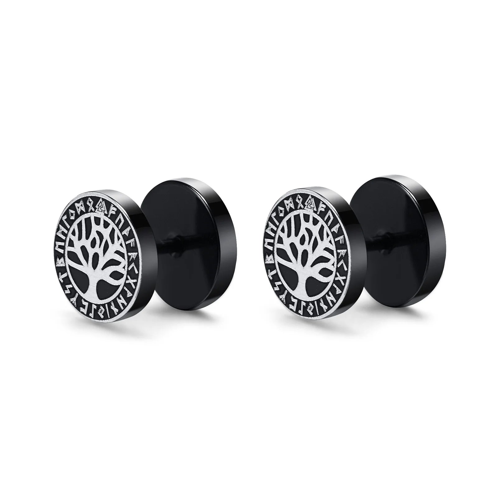 Brinco Masculino em Aço Black Viking (Par)