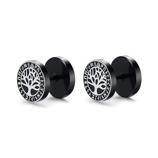 Brinco Masculino em Aço Black Viking (Par)