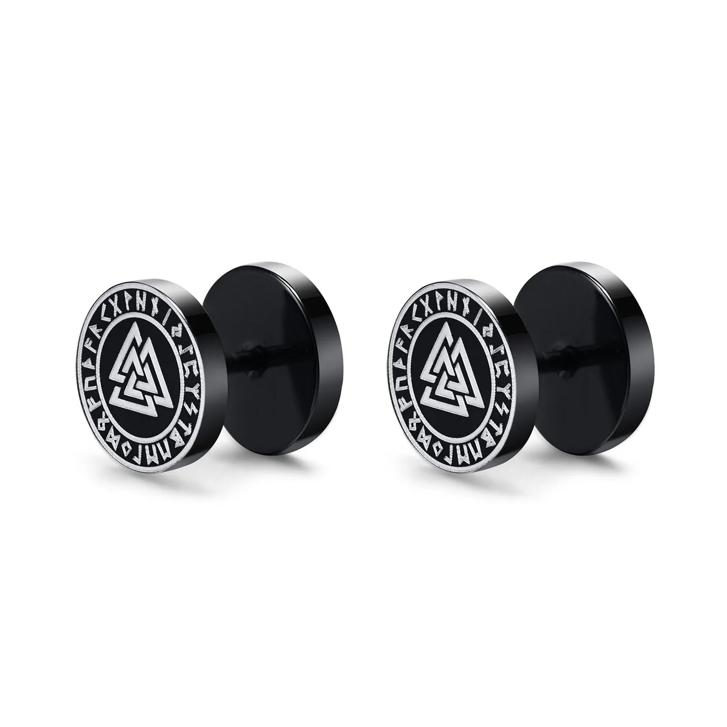 Brinco Masculino em Aço Black Viking (Par)