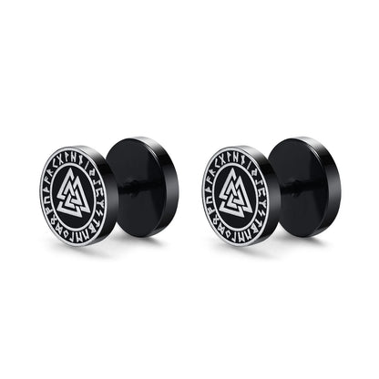 Brinco Masculino em Aço Black Viking (Par)