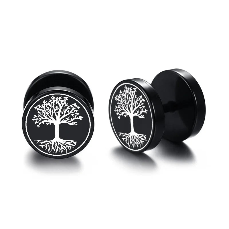 Brinco Masculino em Aço Black Viking (Par)