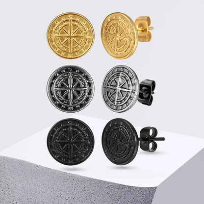 Brinco Masculino em Aço Compass (Par)