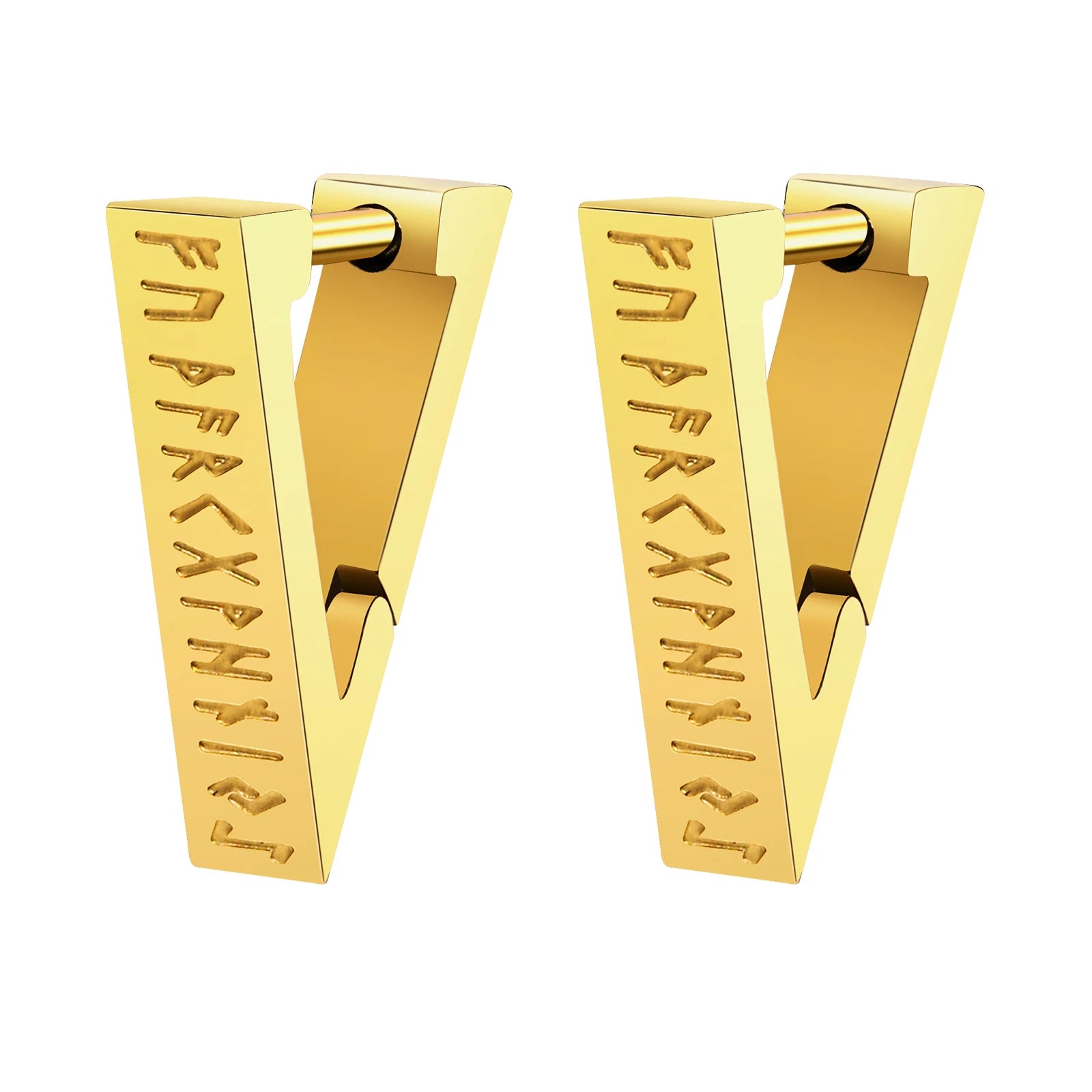 Brinco Masculino em Aço Viking Runes (Par)