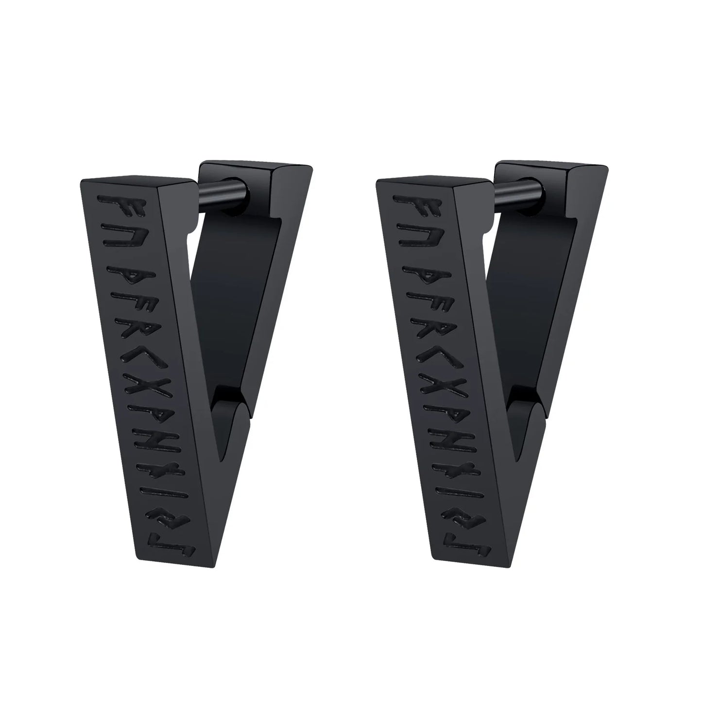 Brinco Masculino em Aço Viking Runes (Par)