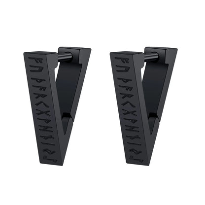 Brinco Masculino em Aço Viking Runes (Par)