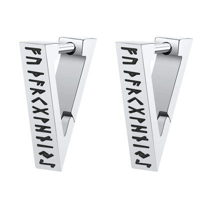 Brinco Masculino em Aço Viking Runes (Par)