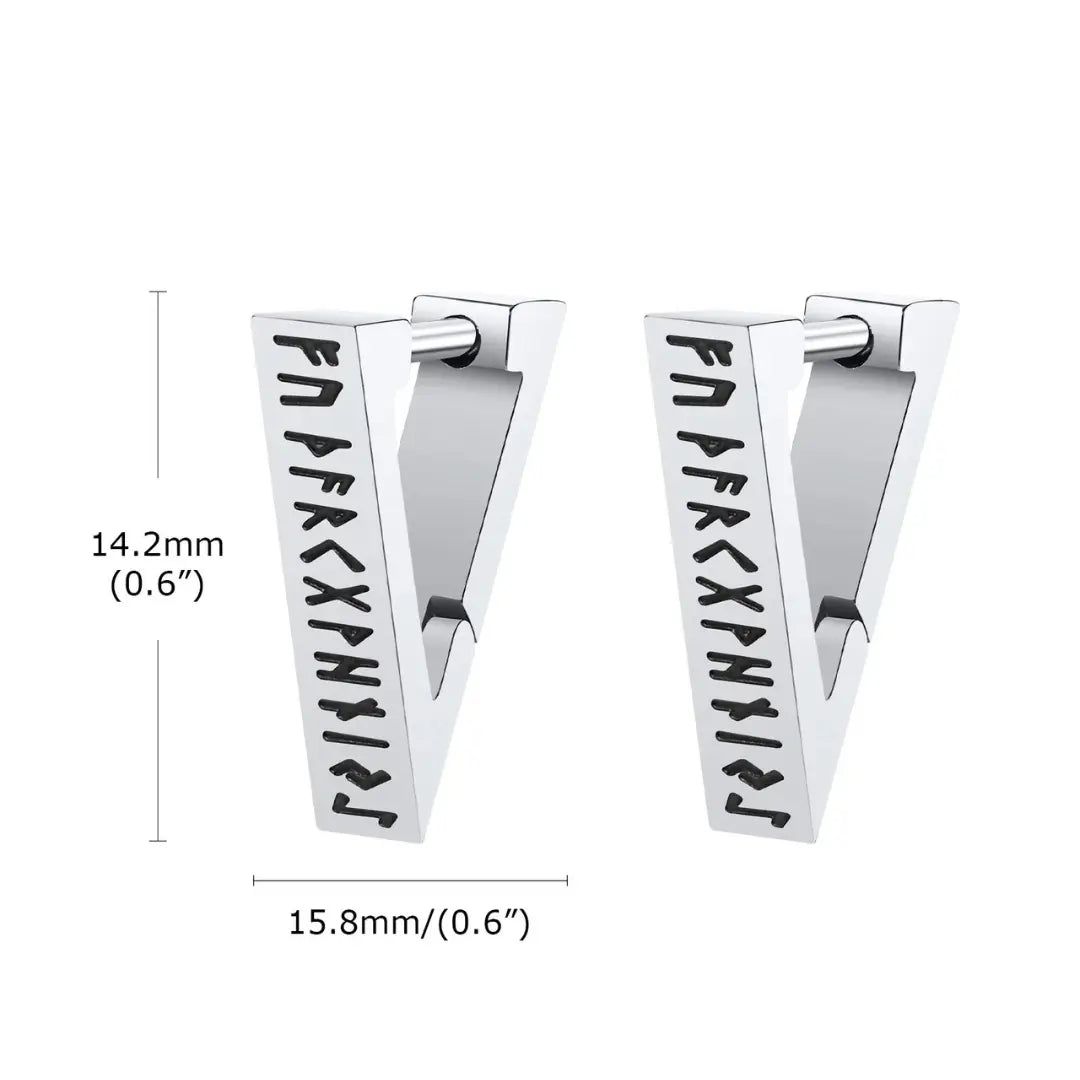 Brinco Masculino em Aço Viking Runes (Par)