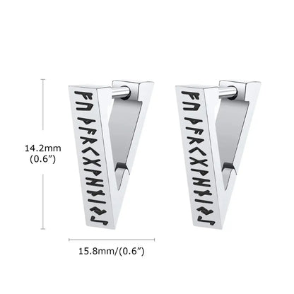 Brinco Masculino em Aço Viking Runes (Par)
