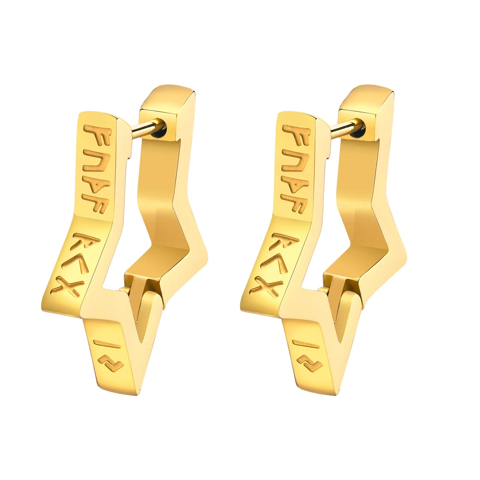 Brinco Masculino em Aço Viking Runes (Par)