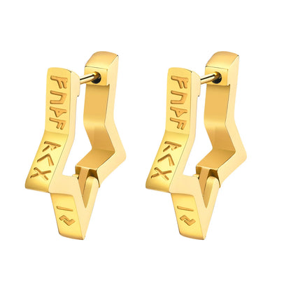 Brinco Masculino em Aço Viking Runes (Par)