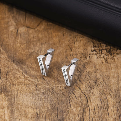 Brinco Masculino em Aço Viking Runes (Par)